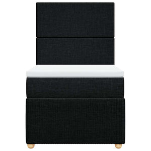 Κρεβάτι Boxspring με Στρώμα Μαύρο 80 x 200 εκ. Υφασμάτινο - Pakobazaar