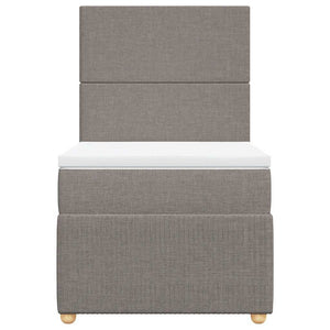 Κρεβάτι Boxspring με Στρώμα Taupe 80x200 εκ. Υφασμάτινο - Pakobazaar