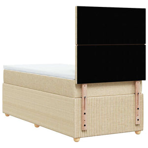 Κρεβάτι Boxspring με Στρώμα Κρεμ 80 x 200 εκ. Υφασμάτινο