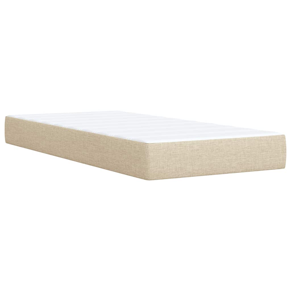Κρεβάτι Boxspring με Στρώμα Κρεμ 80 x 200 εκ. Υφασμάτινο