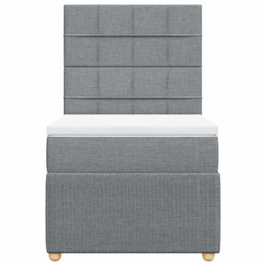 Κρεβάτι Boxspring με Στρώμα Ανοιχτό Γκρι 80x200 εκ. Υφασμάτινο - Pakobazaar