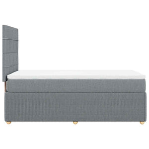 Κρεβάτι Boxspring με Στρώμα Ανοιχτό Γκρι 80x200 εκ. Υφασμάτινο - Pakobazaar