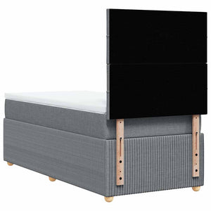 Κρεβάτι Boxspring με Στρώμα Ανοιχτό Γκρι 80x200 εκ. Υφασμάτινο - Pakobazaar