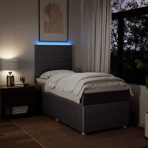 Κρεβάτι Boxspring με Στρώμα Taupe 80x200 εκ. Υφασμάτινο - Pakobazaar