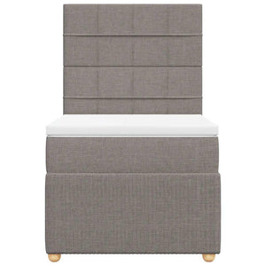Κρεβάτι Boxspring με Στρώμα Taupe 80x200 εκ. Υφασμάτινο - Pakobazaar