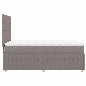 Κρεβάτι Boxspring με Στρώμα Taupe 80x200 εκ. Υφασμάτινο - Pakobazaar