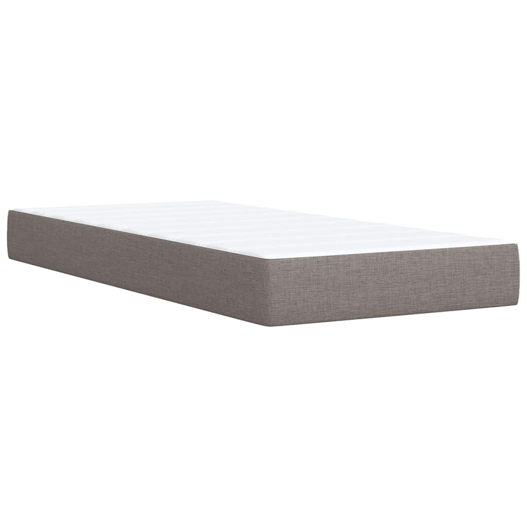 Κρεβάτι Boxspring με Στρώμα Taupe 80x200 εκ. Υφασμάτινο - Pakobazaar
