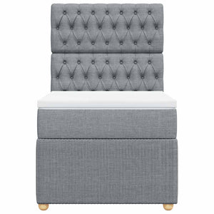 Κρεβάτι Boxspring με Στρώμα Ανοιχτό Γκρι 80x200 εκ. Υφασμάτινο - Pakobazaar