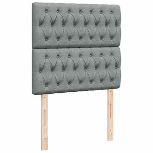 Κρεβάτι Boxspring με Στρώμα Ανοιχτό Γκρι 80x200 εκ. Υφασμάτινο - Pakobazaar