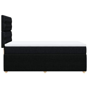Κρεβάτι Boxspring με Στρώμα Μαύρο 80 x 200 εκ. Υφασμάτινο - Pakobazaar