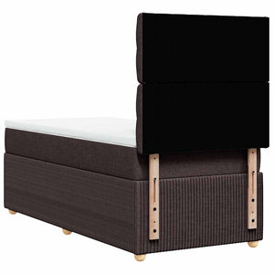 Κρεβάτι Boxspring με Στρώμα Σκούρο Καφέ 80x200 εκ. Υφασμάτινο