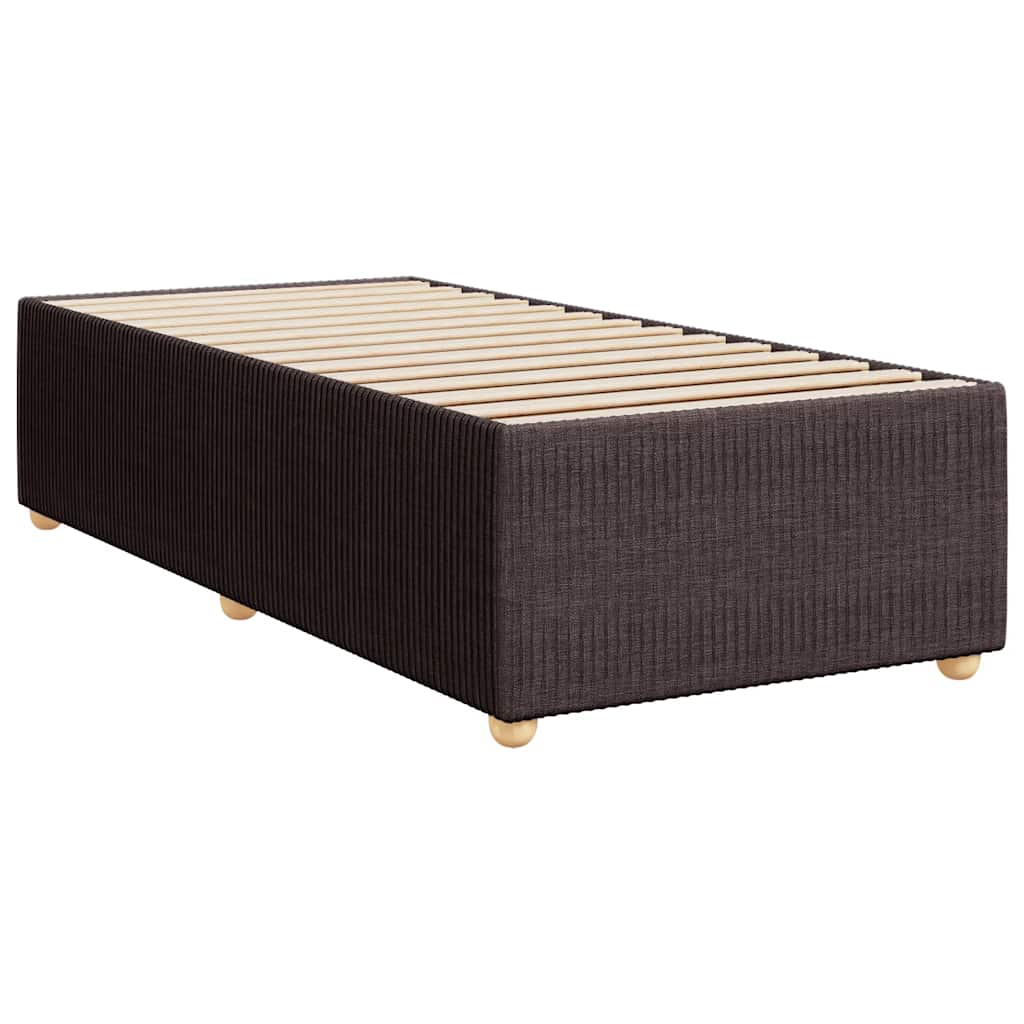Κρεβάτι Boxspring με Στρώμα Σκούρο Καφέ 80x200 εκ. Υφασμάτινο
