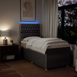 Κρεβάτι Boxspring με Στρώμα Taupe 80x200 εκ. Υφασμάτινο - Pakobazaar