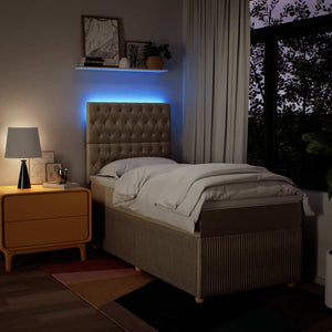 Κρεβάτι Boxspring με Στρώμα Κρεμ 80 x 200 εκ. Υφασμάτινο