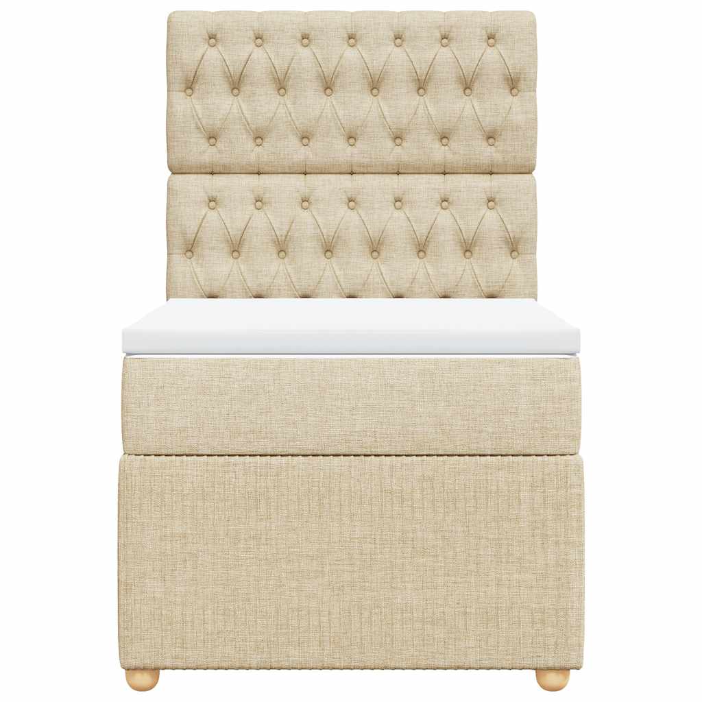 Κρεβάτι Boxspring με Στρώμα Κρεμ 80 x 200 εκ. Υφασμάτινο
