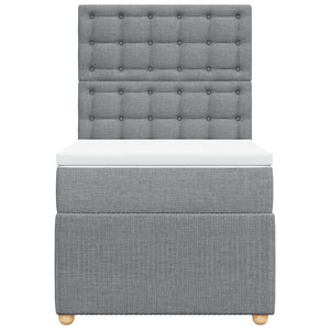 Κρεβάτι Boxspring με Στρώμα Ανοιχτό Γκρι 80x200 εκ. Υφασμάτινο - Pakobazaar