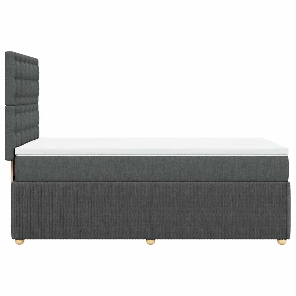 Κρεβάτι Boxspring με Στρώμα Σκούρο Γκρι 80x200 εκ. Υφασμάτινο - Pakobazaar