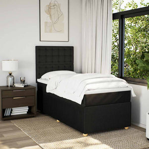 Κρεβάτι Boxspring με Στρώμα Μαύρο 80 x 200 εκ. Υφασμάτινο - Pakobazaar