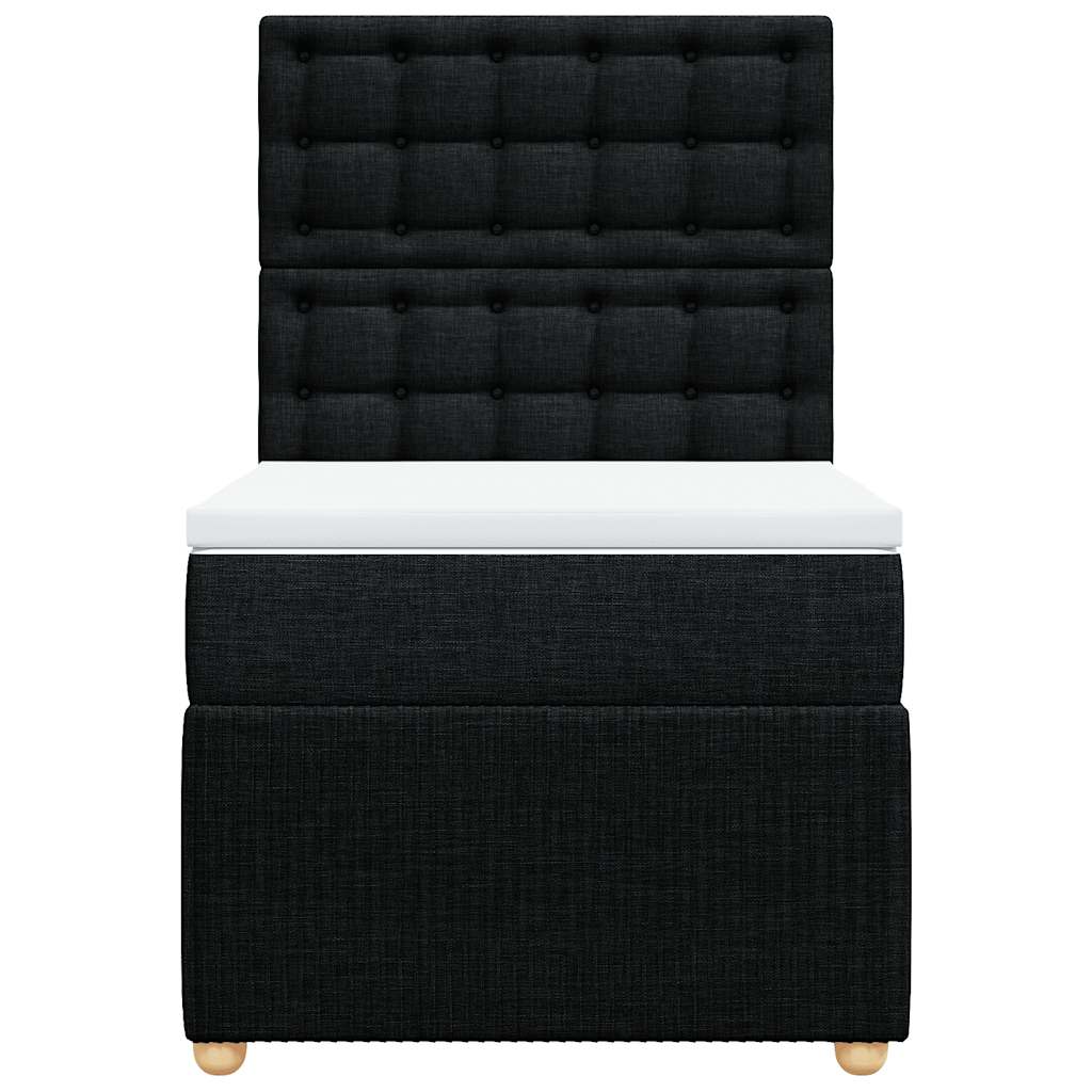 Κρεβάτι Boxspring με Στρώμα Μαύρο 80 x 200 εκ. Υφασμάτινο - Pakobazaar