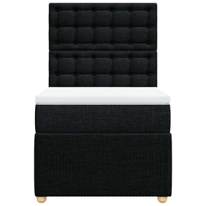Κρεβάτι Boxspring με Στρώμα Μαύρο 80 x 200 εκ. Υφασμάτινο - Pakobazaar