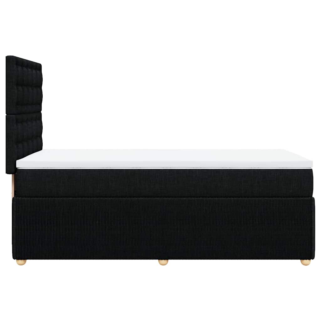 Κρεβάτι Boxspring με Στρώμα Μαύρο 80 x 200 εκ. Υφασμάτινο - Pakobazaar