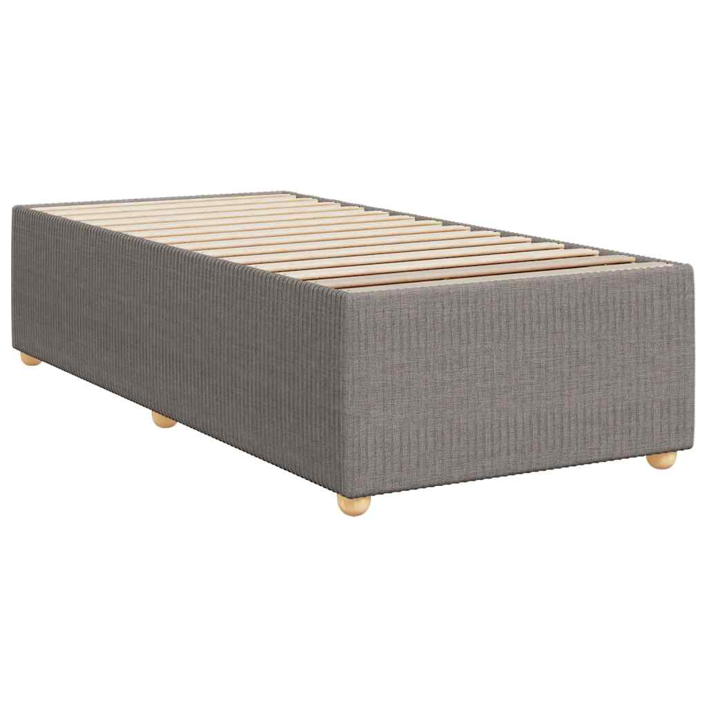Κρεβάτι Boxspring με Στρώμα Taupe 80x200 εκ. Υφασμάτινο