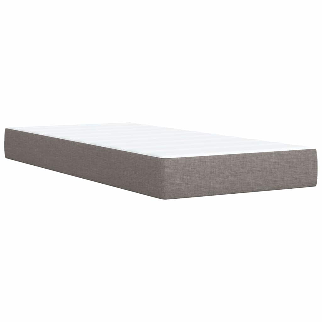 Κρεβάτι Boxspring με Στρώμα Taupe 80x200 εκ. Υφασμάτινο