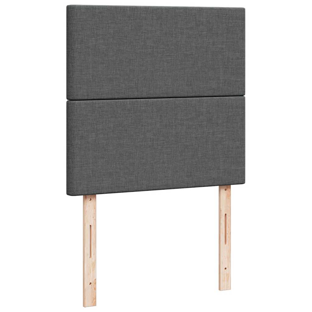 Κρεβάτι Boxspring με Στρώμα Σκούρο Γκρι 90x190 εκ. Υφασμάτινο - Pakobazaar