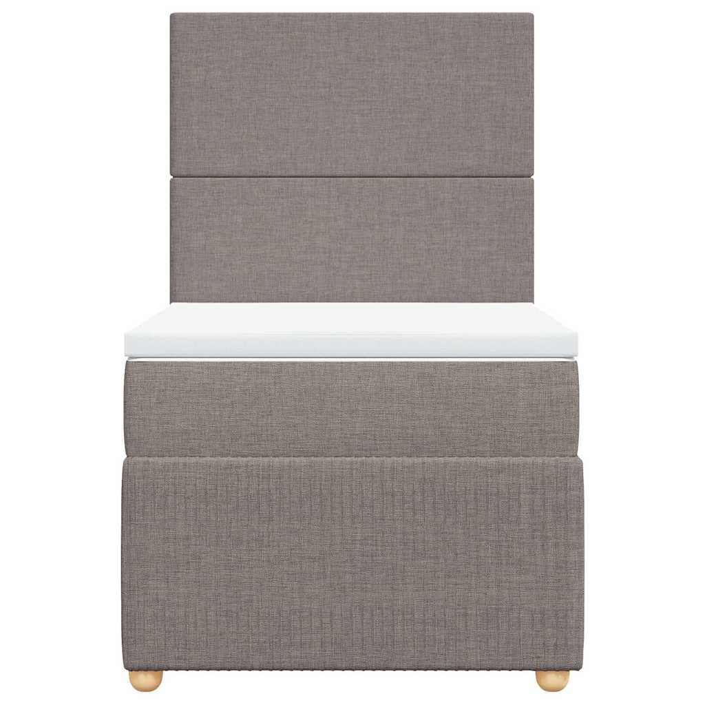 Κρεβάτι Boxspring με Στρώμα Taupe 90x190 εκ.Υφασμάτινο - Pakobazaar