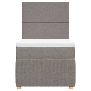 Κρεβάτι Boxspring με Στρώμα Taupe 90x190 εκ.Υφασμάτινο - Pakobazaar