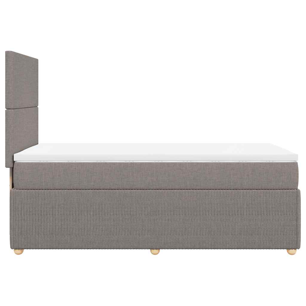 Κρεβάτι Boxspring με Στρώμα Taupe 90x190 εκ.Υφασμάτινο - Pakobazaar