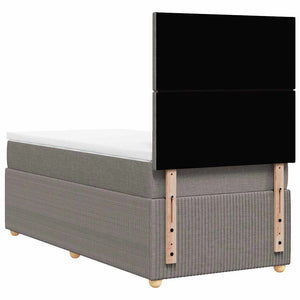 Κρεβάτι Boxspring με Στρώμα Taupe 90x190 εκ.Υφασμάτινο - Pakobazaar