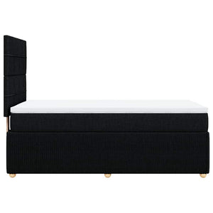 Κρεβάτι Boxspring με Στρώμα Μαύρο 90x190 εκ.Υφασμάτινο