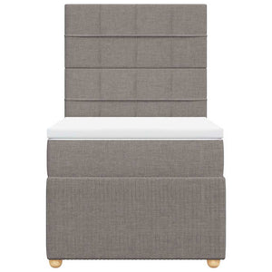 Κρεβάτι Boxspring με Στρώμα Taupe 90x190 εκ.Υφασμάτινο - Pakobazaar