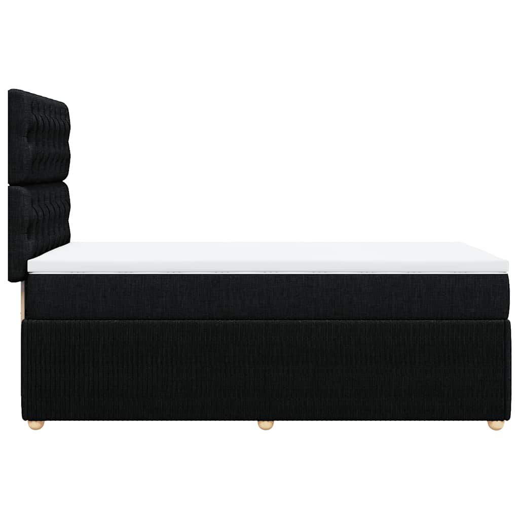 Κρεβάτι Boxspring με Στρώμα Μαύρο 90x190 εκ.Υφασμάτινο