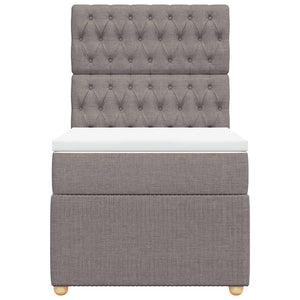 Κρεβάτι Boxspring με Στρώμα Taupe 90x190 εκ.Υφασμάτινο - Pakobazaar