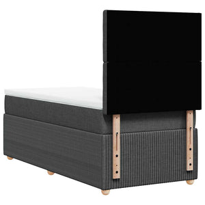 Κρεβάτι Boxspring με Στρώμα Σκούρο Γκρι 90x190 εκ. Υφασμάτινο - Pakobazaar
