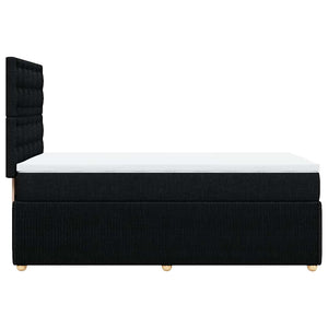 Κρεβάτι Boxspring με Στρώμα Μαύρο 90x190 εκ.Υφασμάτινο - Pakobazaar