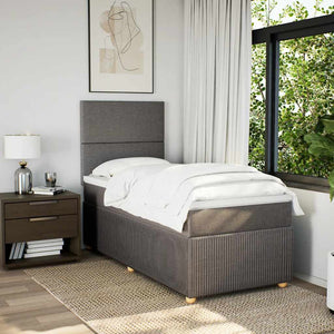 Κρεβάτι Boxspring με Στρώμα Taupe 90x200 εκ. Υφασμάτινο - Pakobazaar