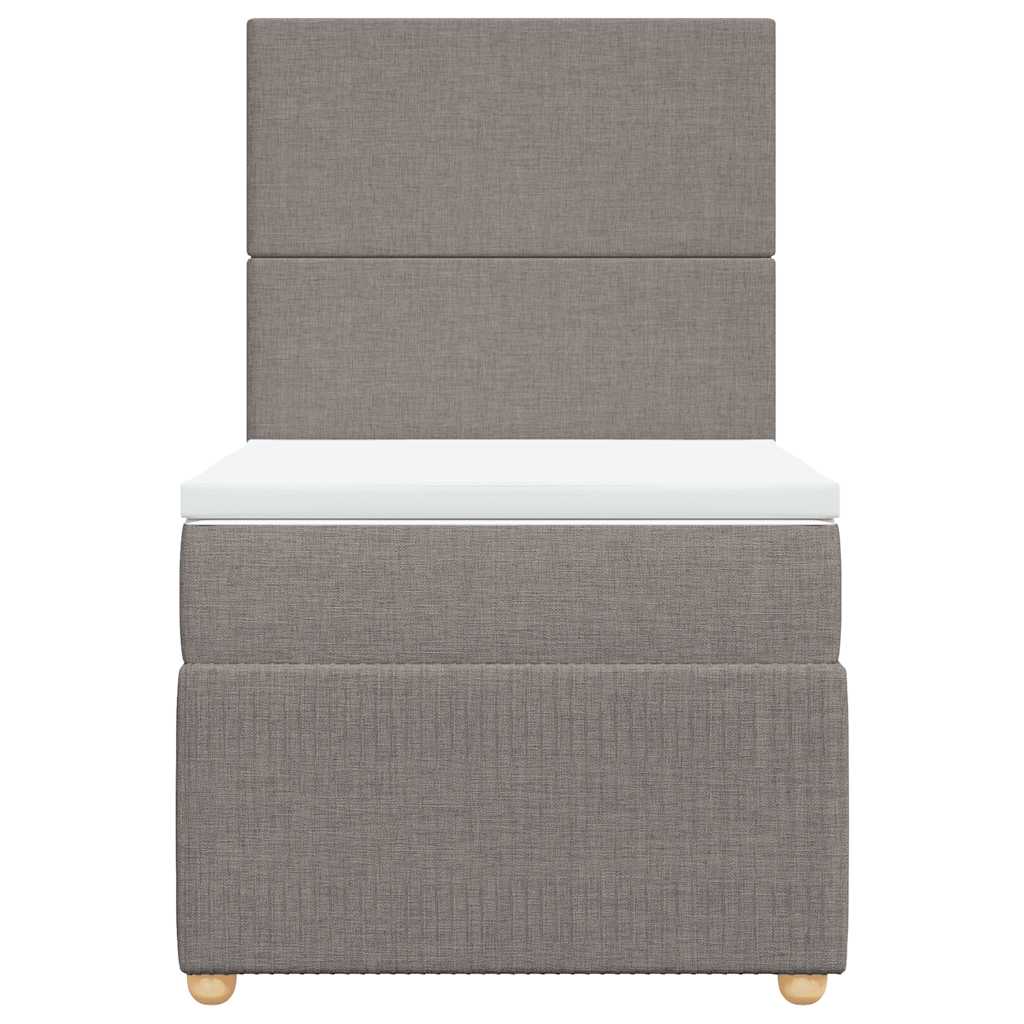 Κρεβάτι Boxspring με Στρώμα Taupe 90x200 εκ. Υφασμάτινο - Pakobazaar