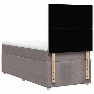 Κρεβάτι Boxspring με Στρώμα Taupe 90x200 εκ. Υφασμάτινο - Pakobazaar