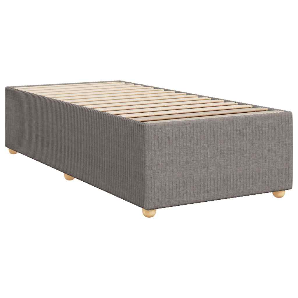 Κρεβάτι Boxspring με Στρώμα Taupe 90x200 εκ. Υφασμάτινο - Pakobazaar