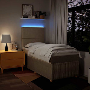 Κρεβάτι Boxspring με Στρώμα Κρεμ 90x200 εκ.Υφασμάτινο