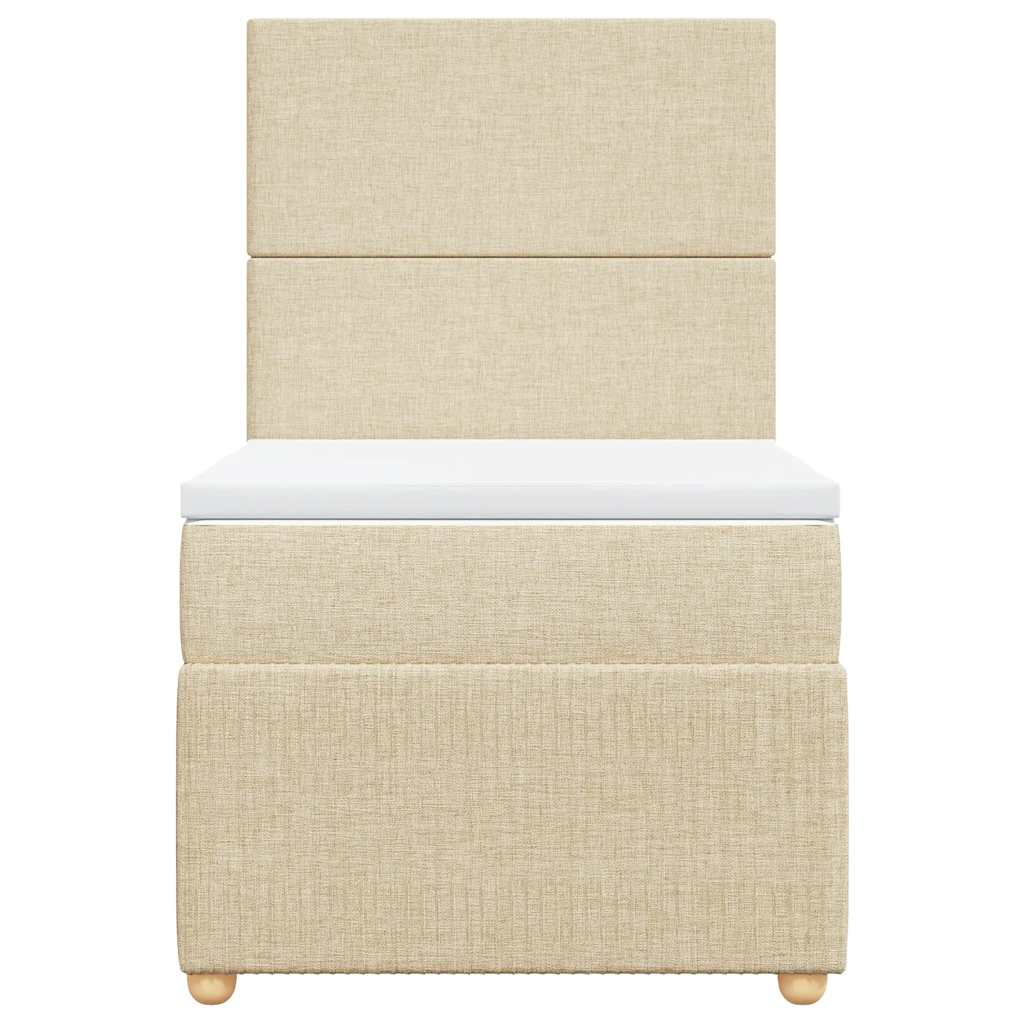 Κρεβάτι Boxspring με Στρώμα Κρεμ 90x200 εκ.Υφασμάτινο