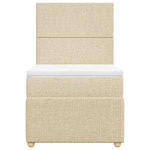 Κρεβάτι Boxspring με Στρώμα Κρεμ 90x200 εκ.Υφασμάτινο