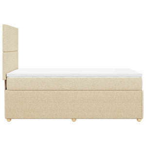 Κρεβάτι Boxspring με Στρώμα Κρεμ 90x200 εκ.Υφασμάτινο