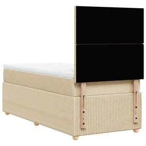 Κρεβάτι Boxspring με Στρώμα Κρεμ 90x200 εκ.Υφασμάτινο