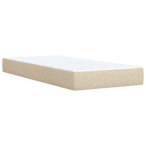 Κρεβάτι Boxspring με Στρώμα Κρεμ 90x200 εκ.Υφασμάτινο