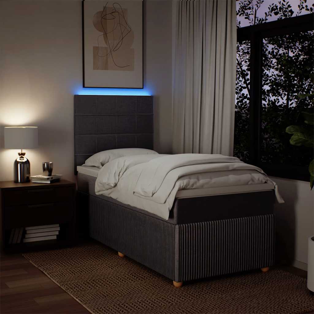 Κρεβάτι Boxspring με Στρώμα Taupe 90x200 εκ. Υφασμάτινο - Pakobazaar