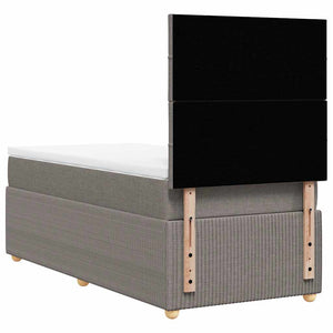 Κρεβάτι Boxspring με Στρώμα Taupe 90x200 εκ. Υφασμάτινο - Pakobazaar